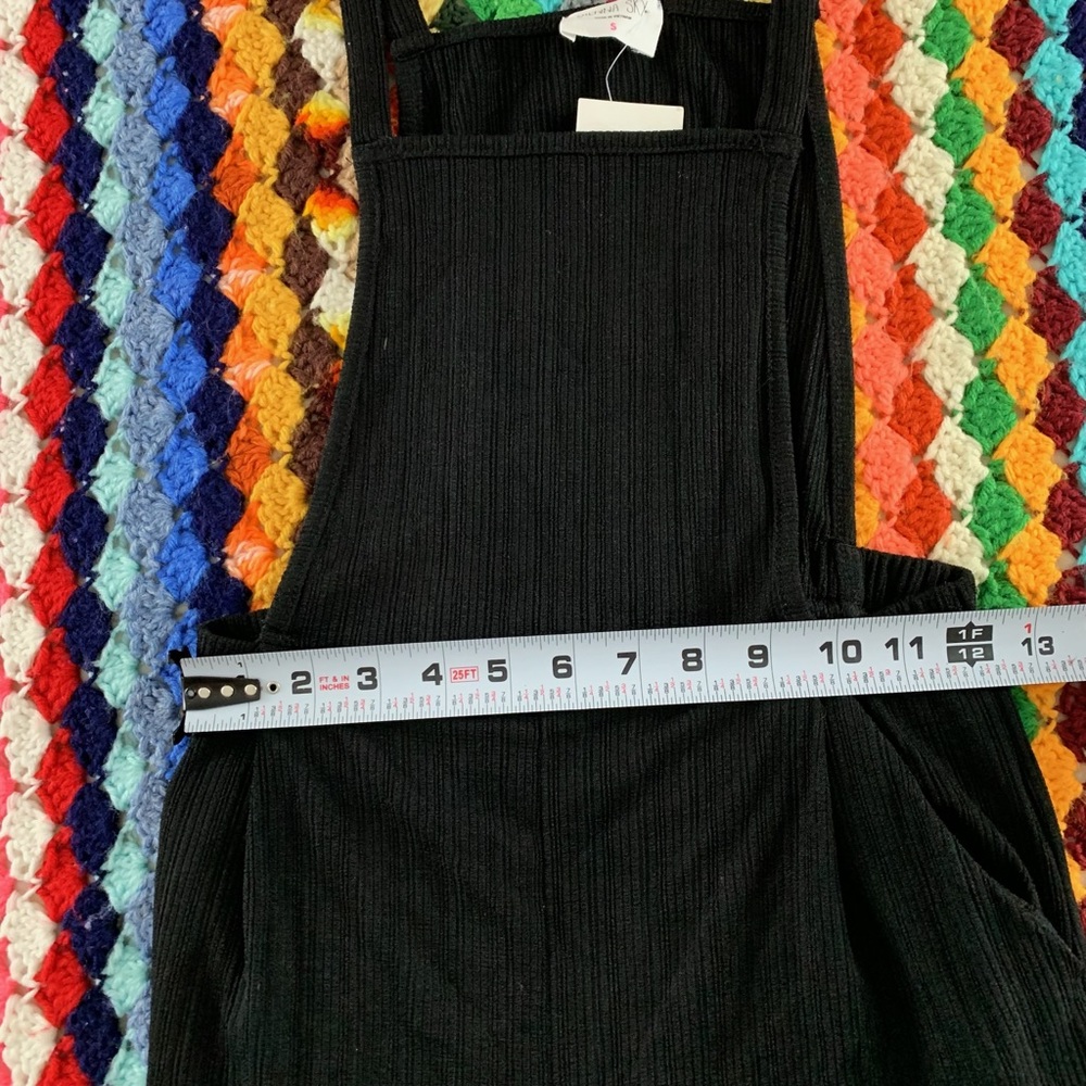 Sienna Sky Gaucho Crop Flare Flowy Overalls Stretch Ribbed Pockets Capri… - Picture 7 of 14